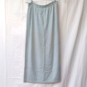 Pale Green Knit Cotton Maxi Skirt M